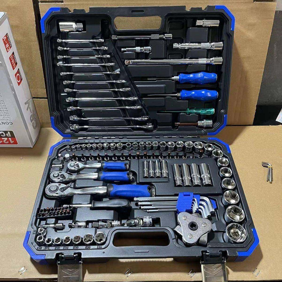 修121件汽工汽具套套装车维YZU修维修组套筒扳手组套组合棘轮修车