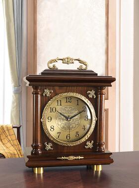 新中桌式复KNN古座钟客厅钟家用摆台古式静音典钟表时面台钟装饰