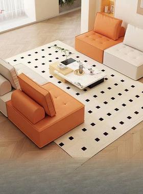 式豆腐艺块小户型卧室榻出租房日榻米单人网红休DZA闲懒人布沙发