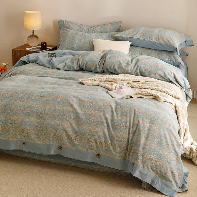 高11211档美式罩磨毛品四床件套纯棉加厚被套床单秋冬床新品保暖