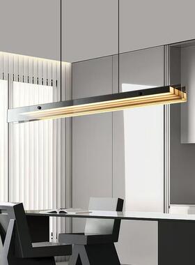 意式轻奢餐厅吊灯简端现代台极岛吧台长88条玻璃高设计师一字餐吊