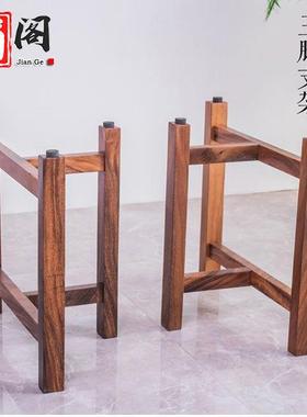 木胡桃木大板支PVE架桌原实木桌脚腿餐台脚茶桌台配套桌茶子脚架