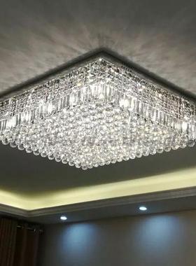 灯府长方形晶灯厅客厅灯简约吸现代LED顶灯卧室XFB餐奢水华大气灯
