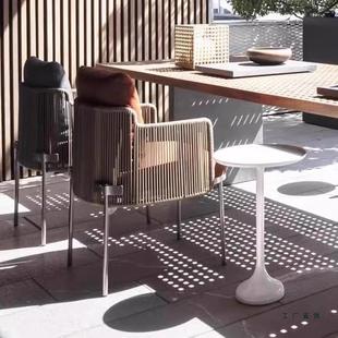 户外编休闲椅藤别F99J9TH7不锈钢桌柚木墅室外露天庭院防水防晒藤