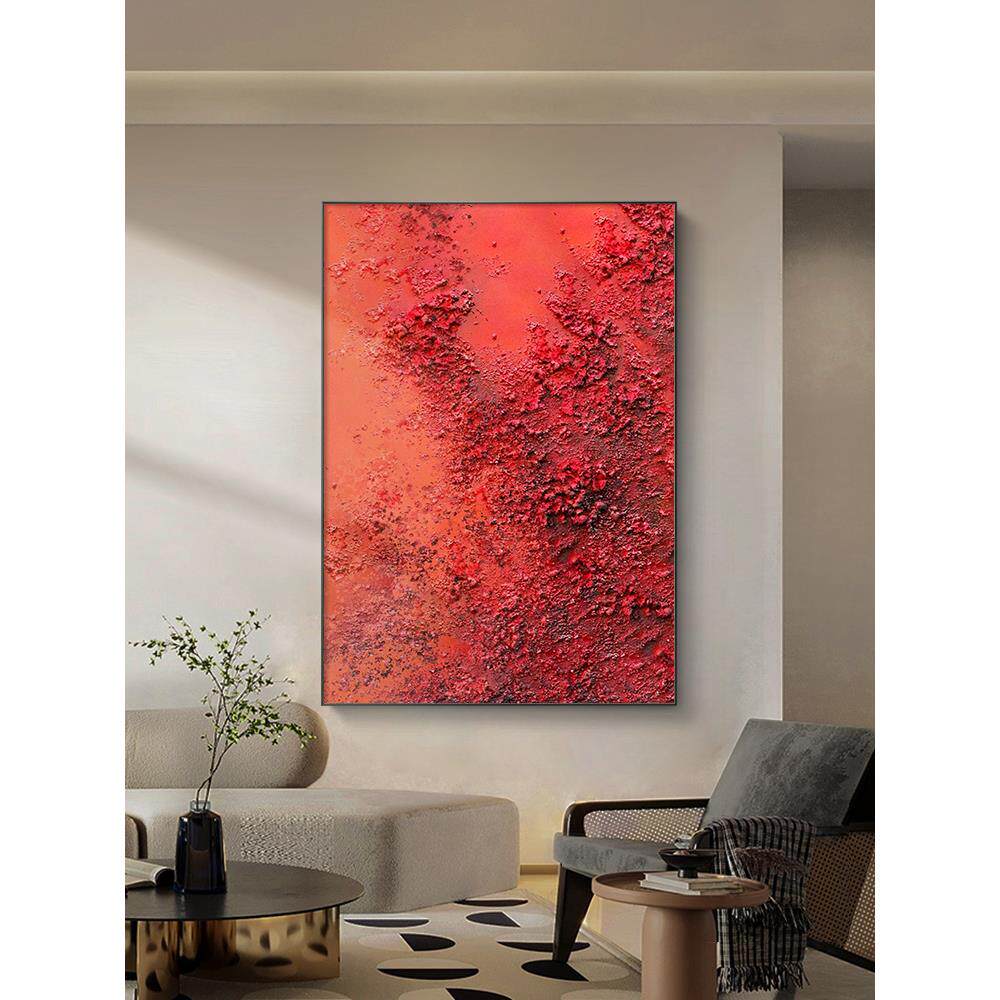 定做手装绘油画抽象纯色肌理画客玄挂厅大景墙幅挂画现背简代约关