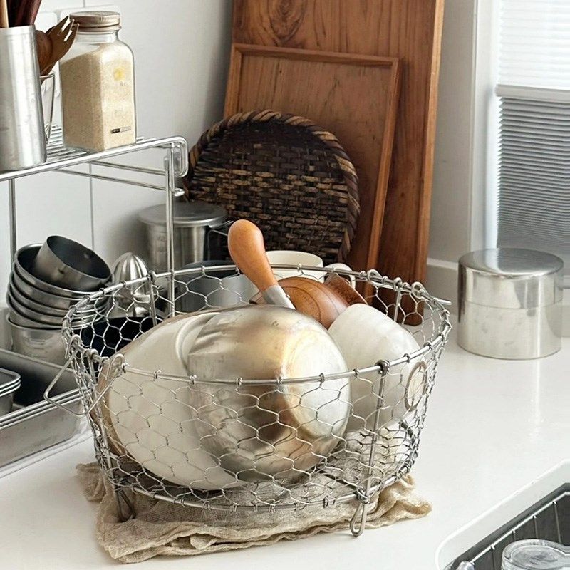 304不锈钢沥水篮日式手工编织A收纳篮碗碟水果收纳筐零食储物篮子,餐饮具,洗菜盆/沥水篮/漏水筛,淘宝优惠券,粉丝福利购,淘宝优惠卷