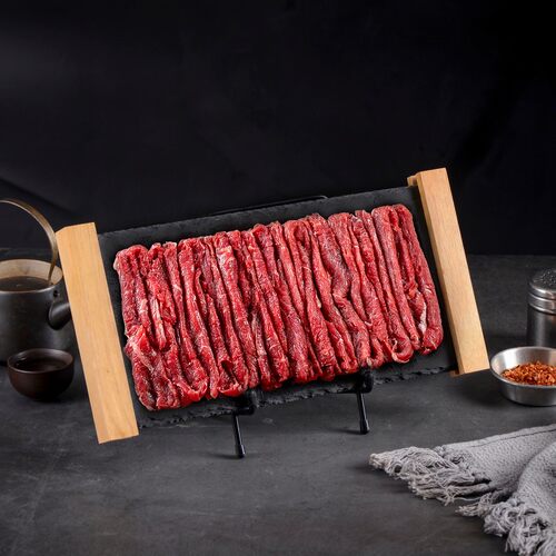 商用烤肉手切g牛羊肉特色创意餐具长方岩石木板火锅店个性专用餐