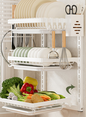 厨房置物架沥水碗架挂墙壁挂式刀架筷F子筒免打孔多功能碗筷收纳