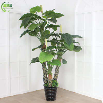假树仿真树室内装饰滴水观音大型植D物盆景客厅摆件假绿植落地盆