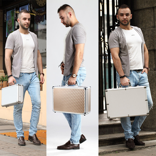 带锁证件收纳盒隐私防盗的密码小箱子装钱保管盒整U理储物箱铁盒