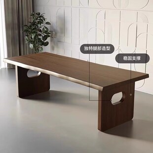 实木茶桌椅组合创意大板桌客厅茶台阳台原木泡茶桌侘寂.风洽谈桌