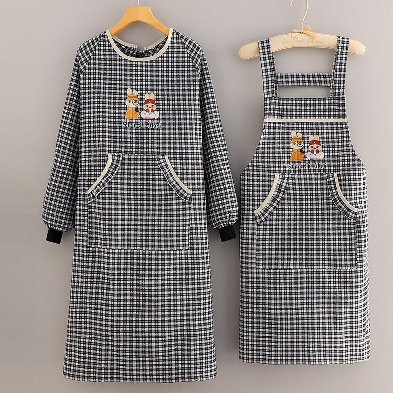 围裙厨房家用加长加肥棉布罩衣围裙防油污男女上班专用工作服反穿,家庭/个人清洁工具,围裙,淘宝优惠券,粉丝福利购,淘宝优惠卷