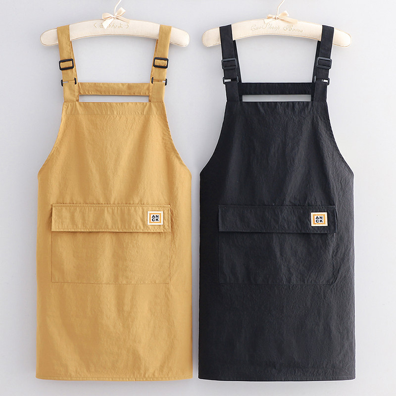 翻盖大口袋背带围裙厨房家用2025新款男女做饭工作服上班餐饮定制