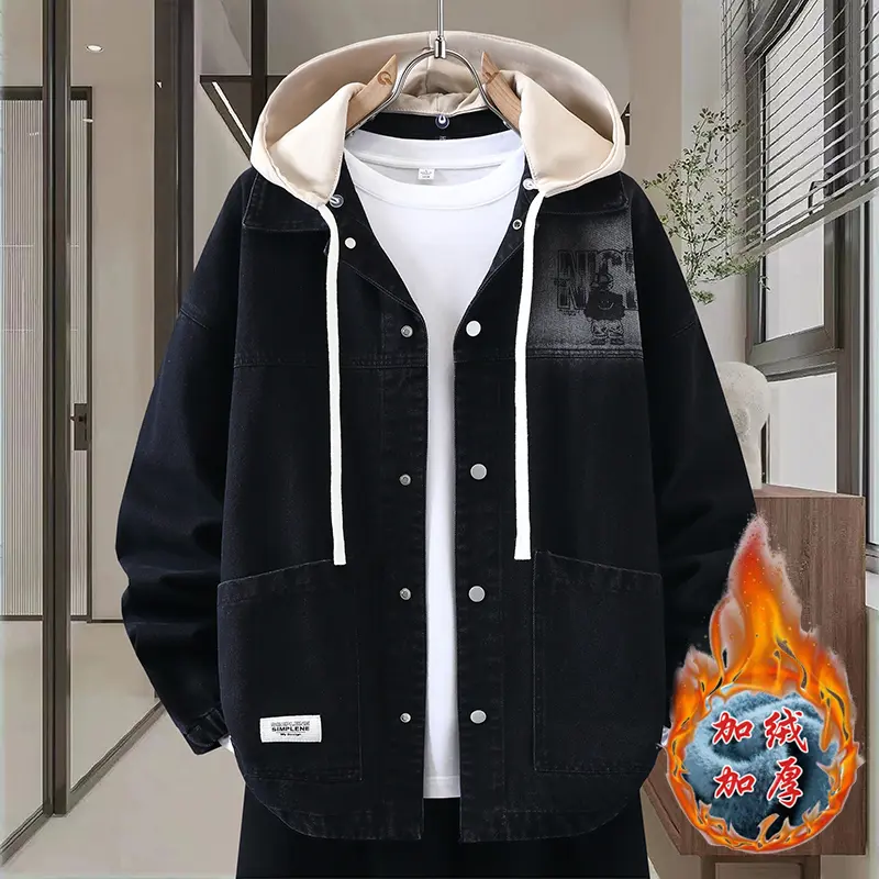 星期十服饰牛仔外套加绒百搭夹克