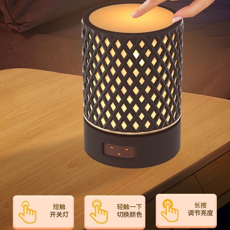 创意氛围灯USB充电触摸调光定时七彩呼吸灯床头喂奶护眼小夜灯