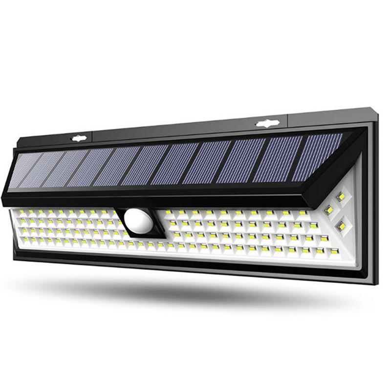 亚马逊爆款太阳能壁灯118led人体感应花园灯户外太阳能照明庭院灯