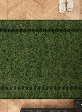 高级复古绿色轻奢脚垫入户门地垫大门进门垫蹭土防滑耐脏地毯定制