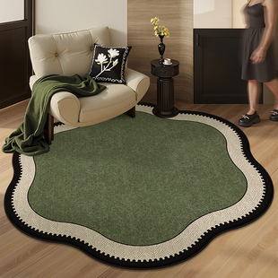 圆形地毯客厅法式复古防水脚垫电脑椅卧室异形梳妆台茶几沙发地垫