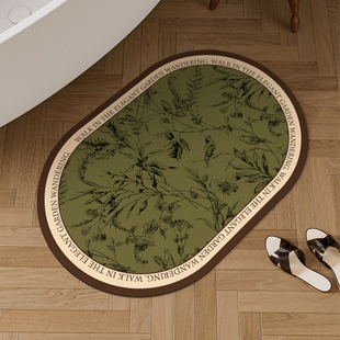 法式卫生间吸水地垫高级感硅藻泥浴室门口速干防滑垫厕所耐脏脚垫