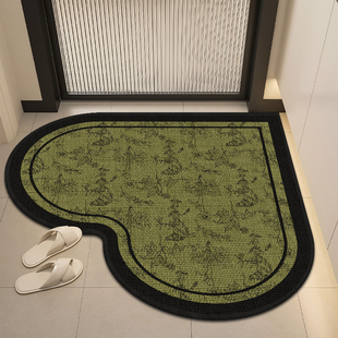 亚麻编织心形入户门地垫浴室进门门口吸水防滑耐脏脚垫卫生间地毯