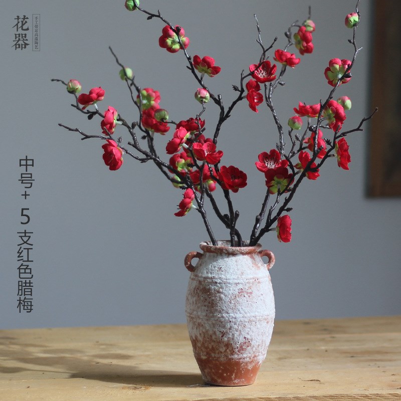 陶瓷迷你小花瓶日式禅意客厅家居创意餐桌电视柜复古插干花软装饰