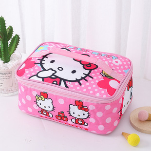 学生kitty猫饭盒袋扁平保温袋哈喽kt手提袋餐盒袋防水便当包可爱