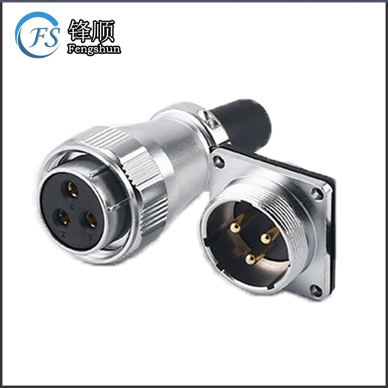 WS28K3TQ/J3Z 三芯方座航空插头 公母对插机械设备电源工业连接器