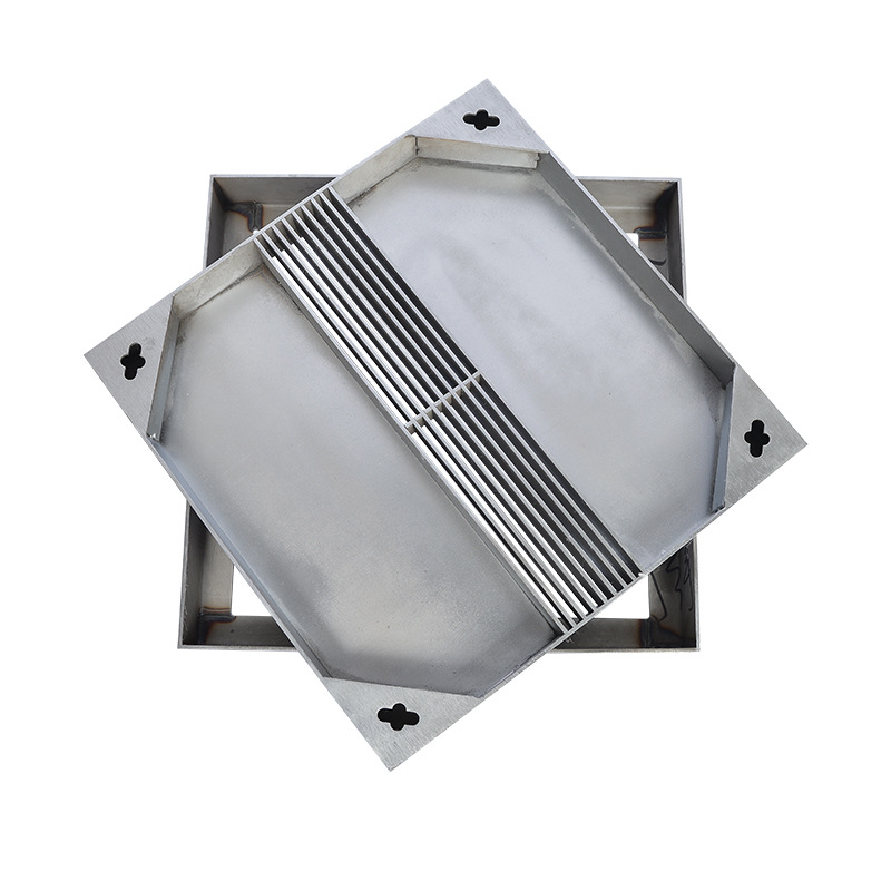 304不锈钢井盖方形隐形检修口下水道201缝隙线性排水X沟检查口盖