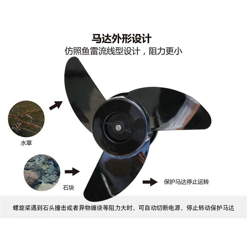 船桨12v电动螺旋桨船外机推进器船用G渔船24v挂机小船马达皮划艇