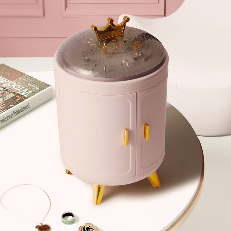 高档首饰盒防f氧化项链耳环收纳盒大容量轻奢耳饰品展示架子可旋