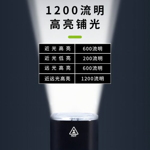 黑鸟blackbird快拆吊装款L3C自行车前灯高亮度强光1200流明双灯头