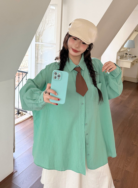 三与十三|榛果森林|小众设计感纯色显瘦百搭上衣女中长款长袖衬衫