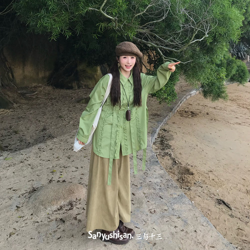 三与十三小众设计感长袖衬衫女