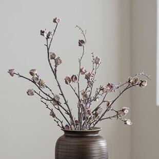 仿真花高档新款客厅餐桌花摆花蒴瑾干花枯枝摆设装饰假花侘寂风