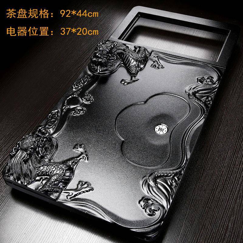 茶盘客厅家用大号中号小号茶台茶海茶托简约托盘一体框架茶座绢花