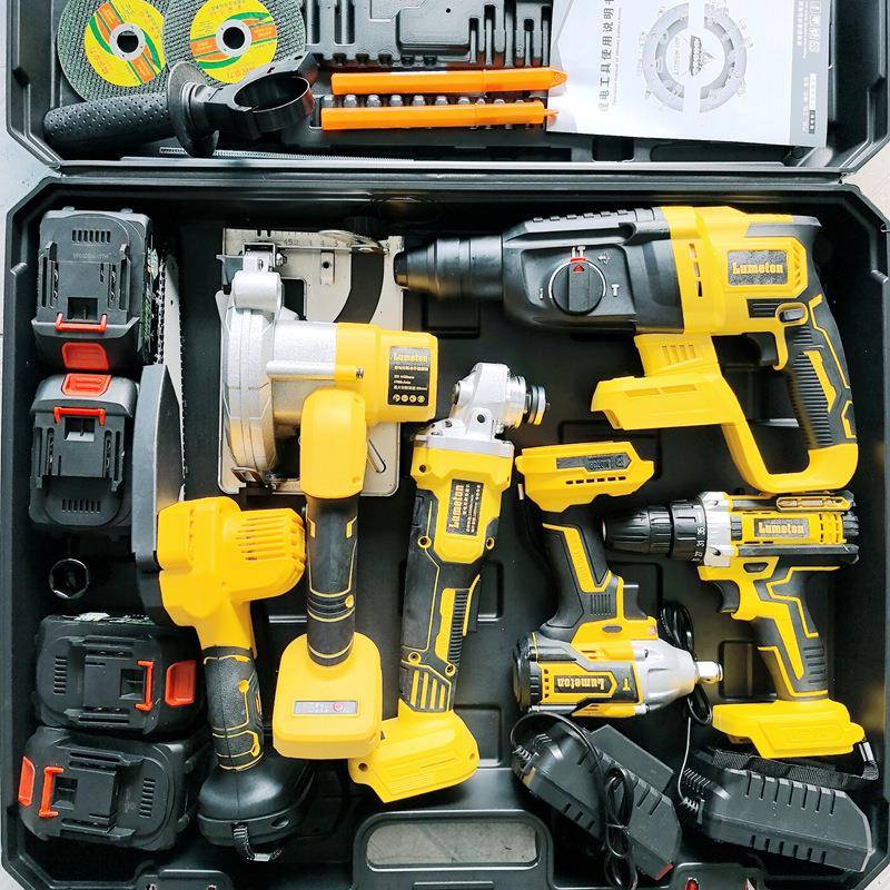 得伟电230款充工电式电电锤角磨机切割锂机电钻动扳具套装