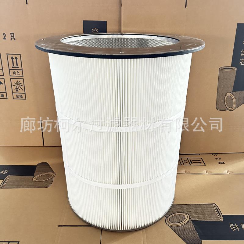 工粉尘过滤桶P业FE覆膜耐腐蚀304不锈法兰T35017钢除尘滤筒滤芯