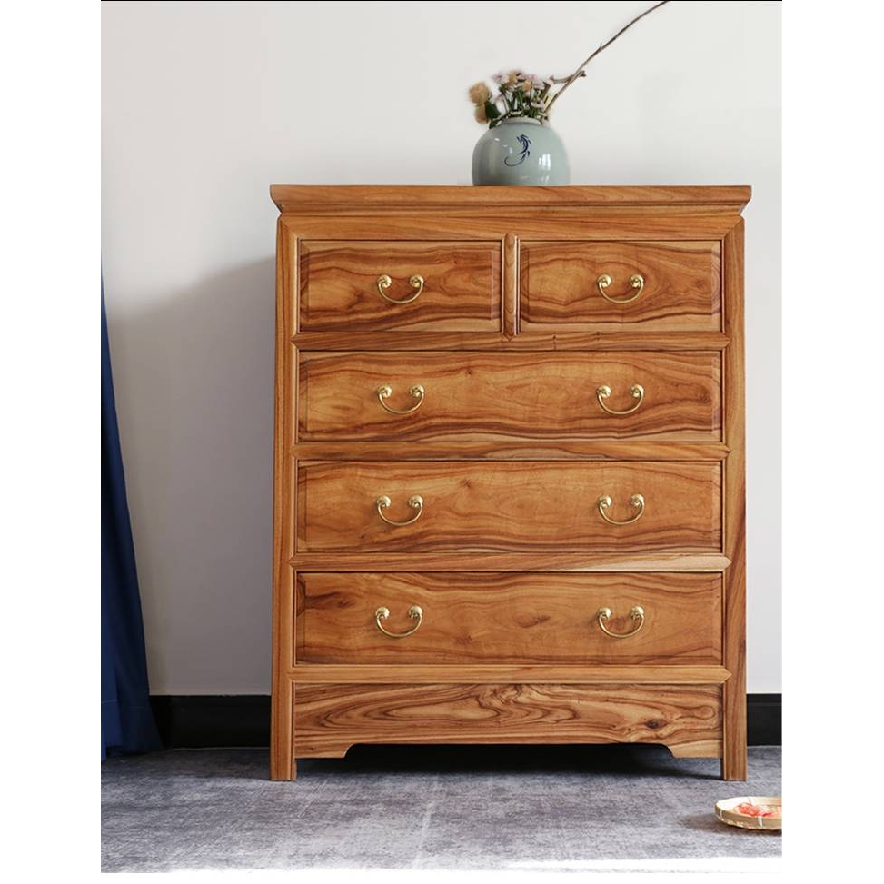 3Y香樟木柜子全樟木复古收纳抽屉橱柜卧室新中式实木家具储物五斗