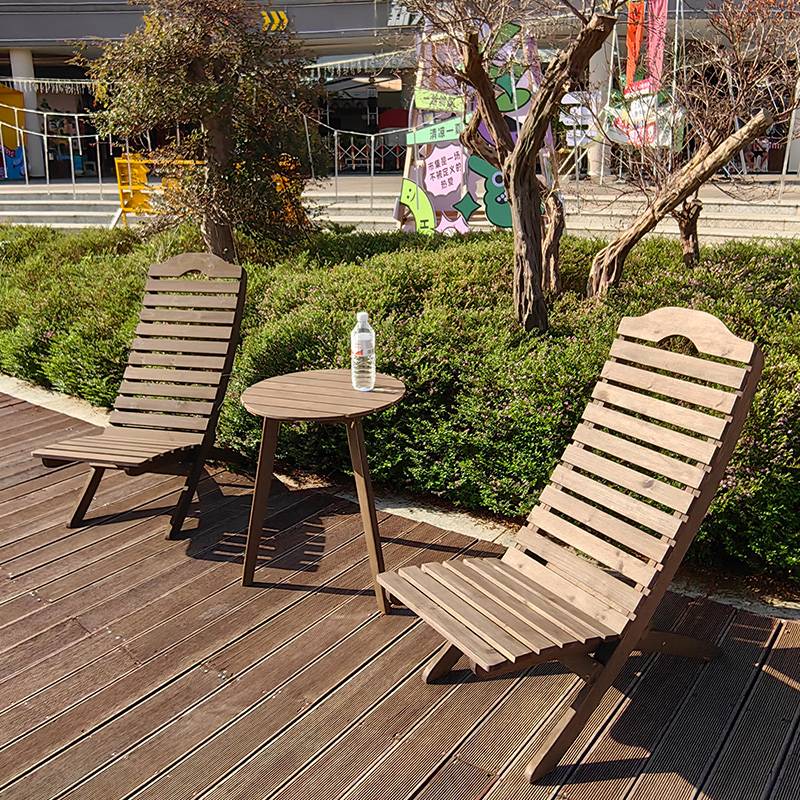 0J实木靠背躺椅家用阳台客厅民宿办公室懒人小沙发单人椅子舒服久