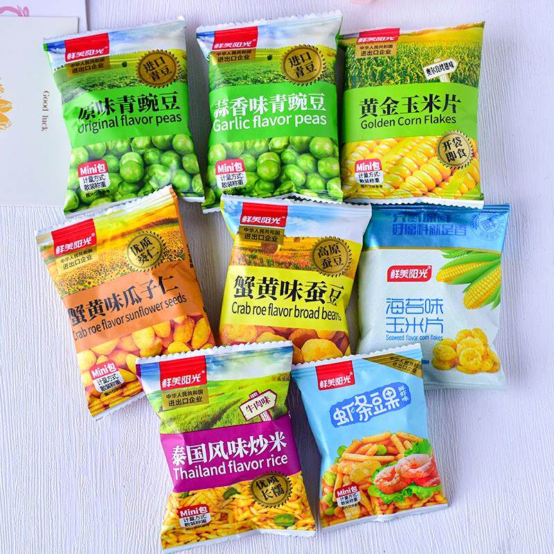 炒米原味蒜香味青豌豆蟹黄味蚕豆瓜子仁黄金玉米片小零食