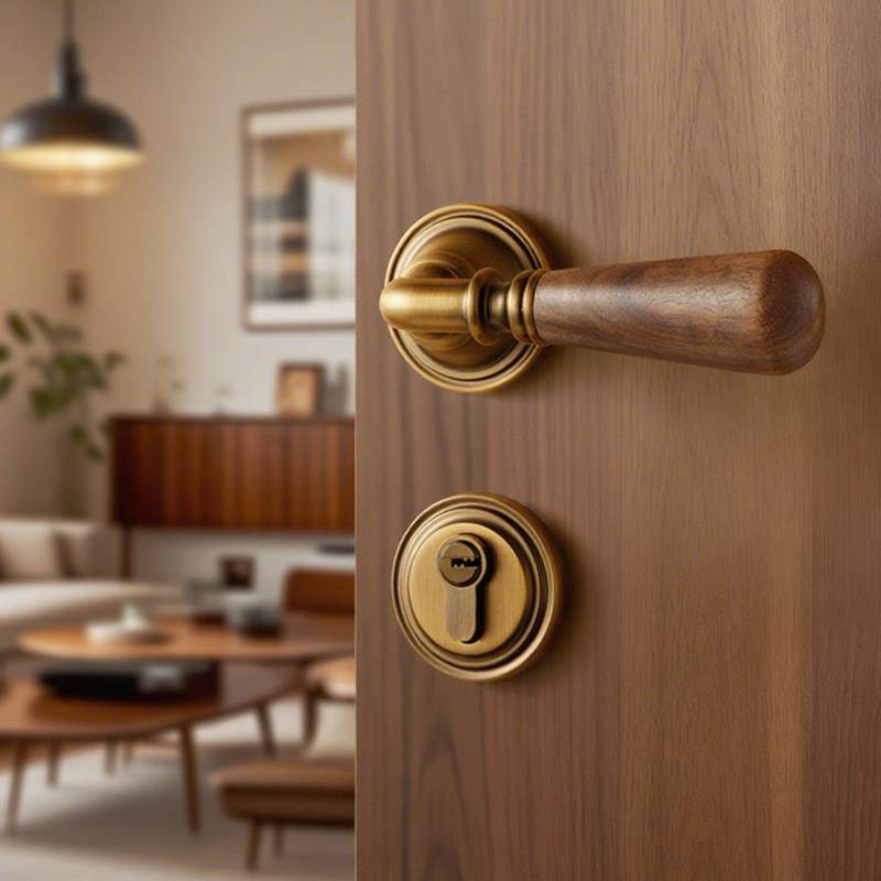 覆古卧室门锁磁吸静音家用木门锁室内房间木质房门锁中古风门把手,基础建材,机械门锁,淘宝优惠券,粉丝福利购,淘宝优惠卷