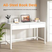 钢制电脑桌家用卧室书桌书架一体桌学习桌办公桌工作台会议桌