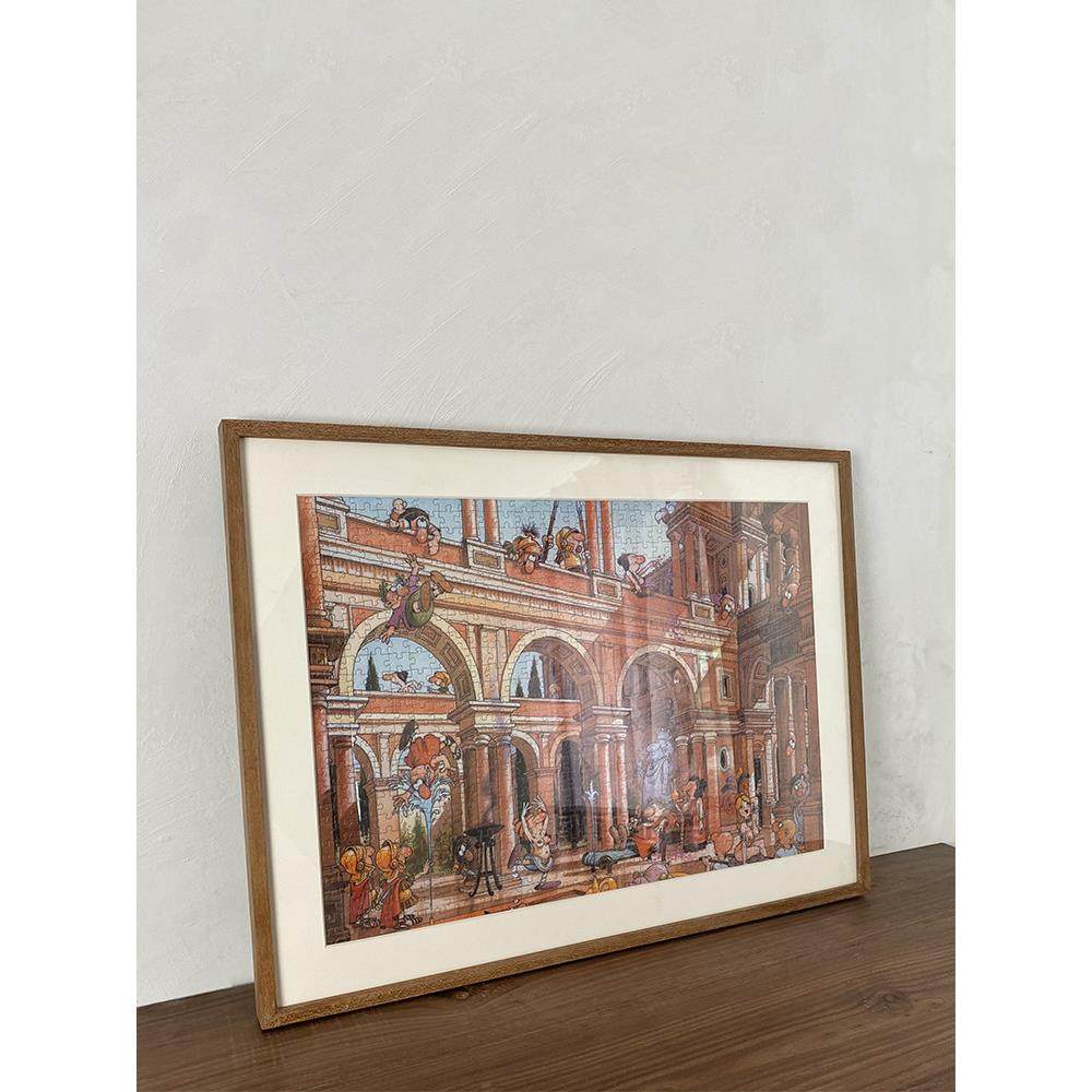 黑胡桃拼图框架1000件原木窄边画框柚木300500实木简单山毛榉相框