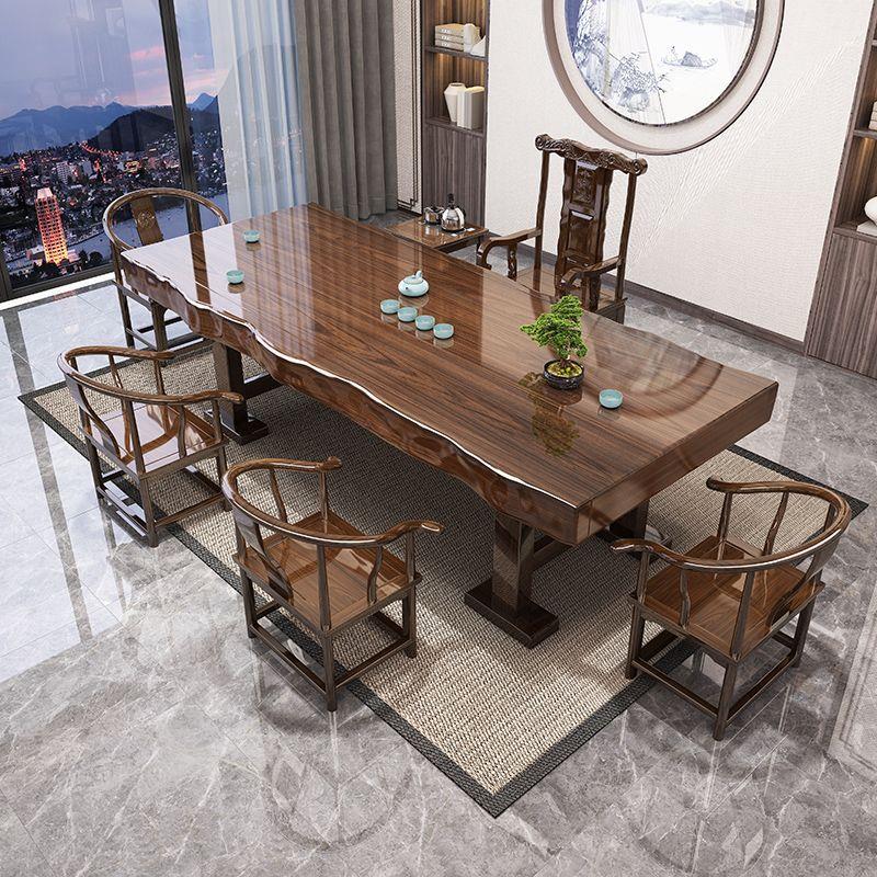 花旗木整板原木大板茶桌椅组合新中式茶几办公室茶台烧水壶一体