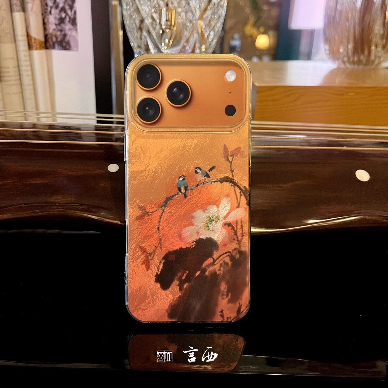 水墨花鸟新中式国风高级感手机壳