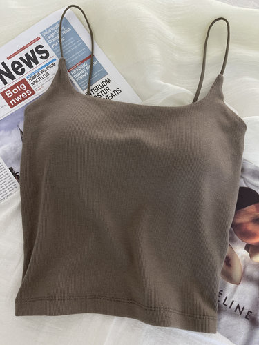 古妃秋冬磨毛细肩带吊带背心