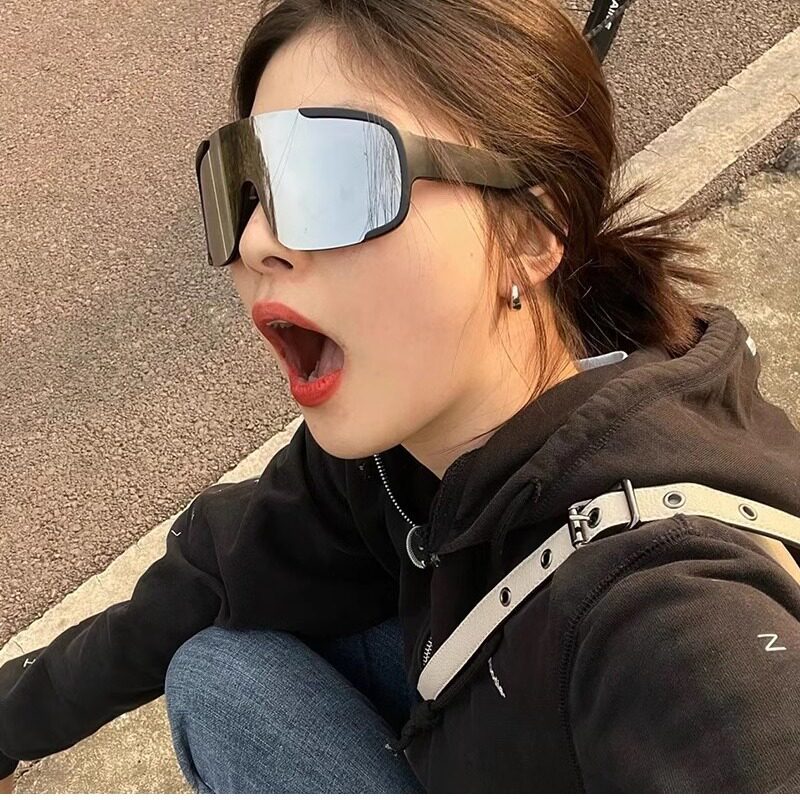 清哲官网墨镜女登山骑行眼镜连体大框护目镜防风防晒太阳镜男大脸