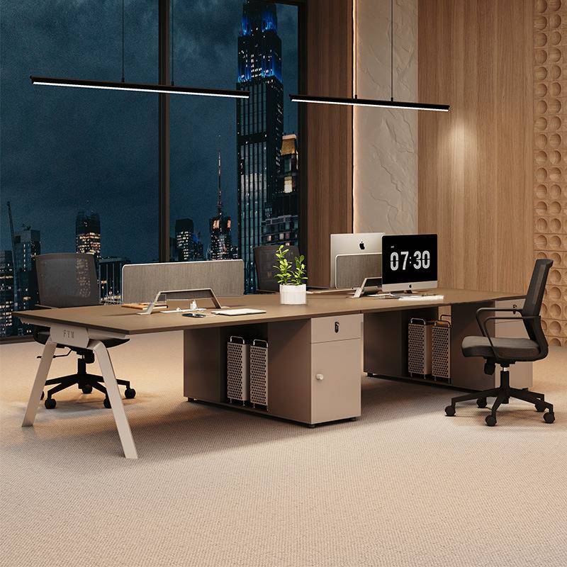 办公桌椅组合约简代6人位屏02风工人位员工桌4位办现公室职员办公