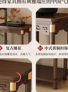 花F99S57MH台花架子客物厅地式置内架阳台落实木摆件中式室装饰多