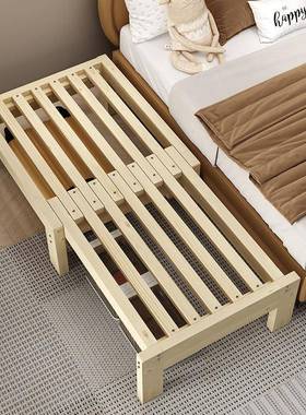 简易推拉客厅接床小拼户床型榻榻米抽折床拉实木沙发AL100230床伸